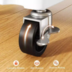 Carrello Avvolgibile a 3 Livelli - Carrello Portaoggetti in Plastica Leggera con Ruote Bloccabili e Manico per Cameretta, Cucina, Bagno, Stanza dei Lavoretti