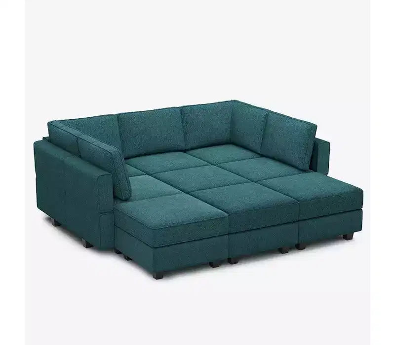Divano letto modulare Terry con contenitore (9 sedute + 7 braccioli)