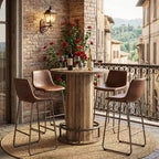 MAYEERTY 31 Round Bistro Pub Table with Footrest, Counter Height Dining Coffee Cocktail Table (Table Only)