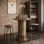 Tavolo alto rotondo da bistrot e pub da 31" con poggiapiedi, tavolo da pranzo, caffè, cocktail ad altezza bancone (solo tavolo)