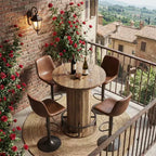 Tavolo alto rotondo da bistrot e pub da 31" con poggiapiedi, tavolo da pranzo, caffè, cocktail ad altezza bancone (solo tavolo)
