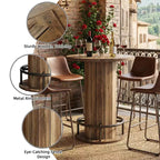 Tavolo alto rotondo da bistrot e pub da 31" con poggiapiedi, tavolo da pranzo, caffè, cocktail ad altezza bancone (solo tavolo)