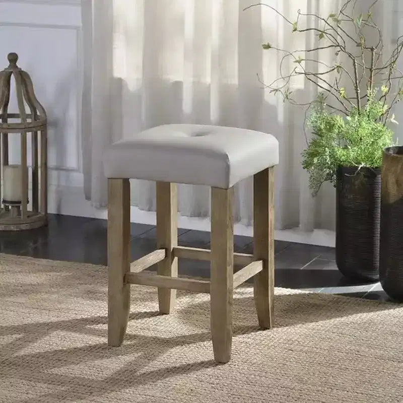 Sgabelli quadrati da bancone in grigio e rovere