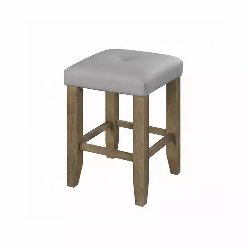 Sgabelli quadrati da bancone in grigio e rovere