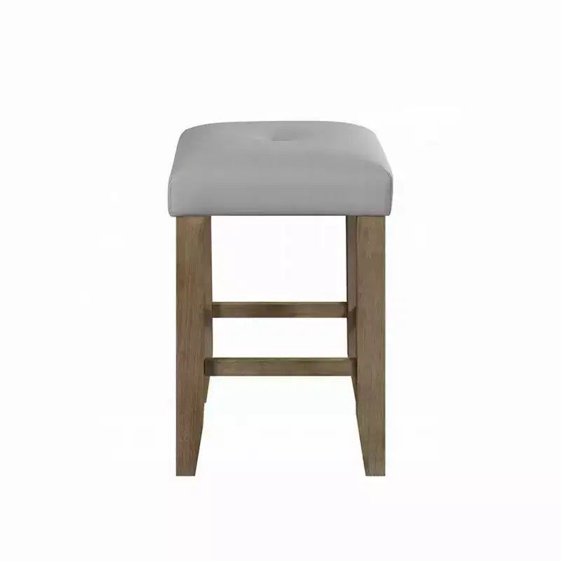 Sgabelli quadrati da bancone in grigio e rovere