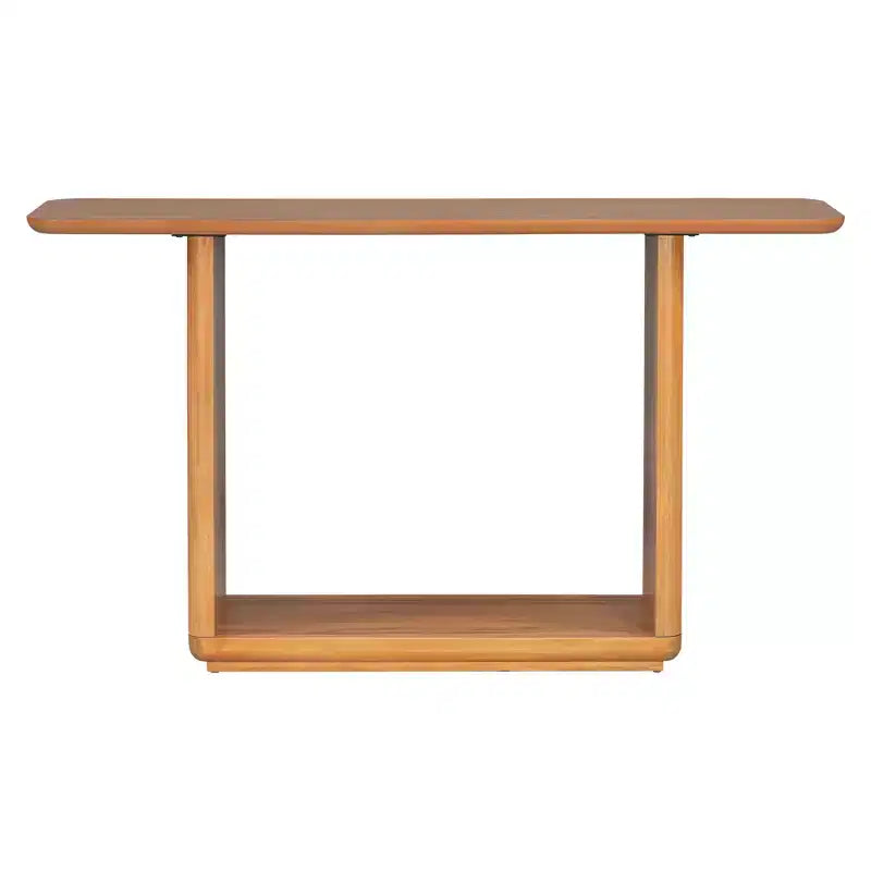 Consolle moderna in legno Edana con base a U e angoli arrotondati