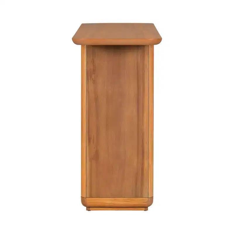 Consolle moderna in legno Edana con base a U e angoli arrotondati