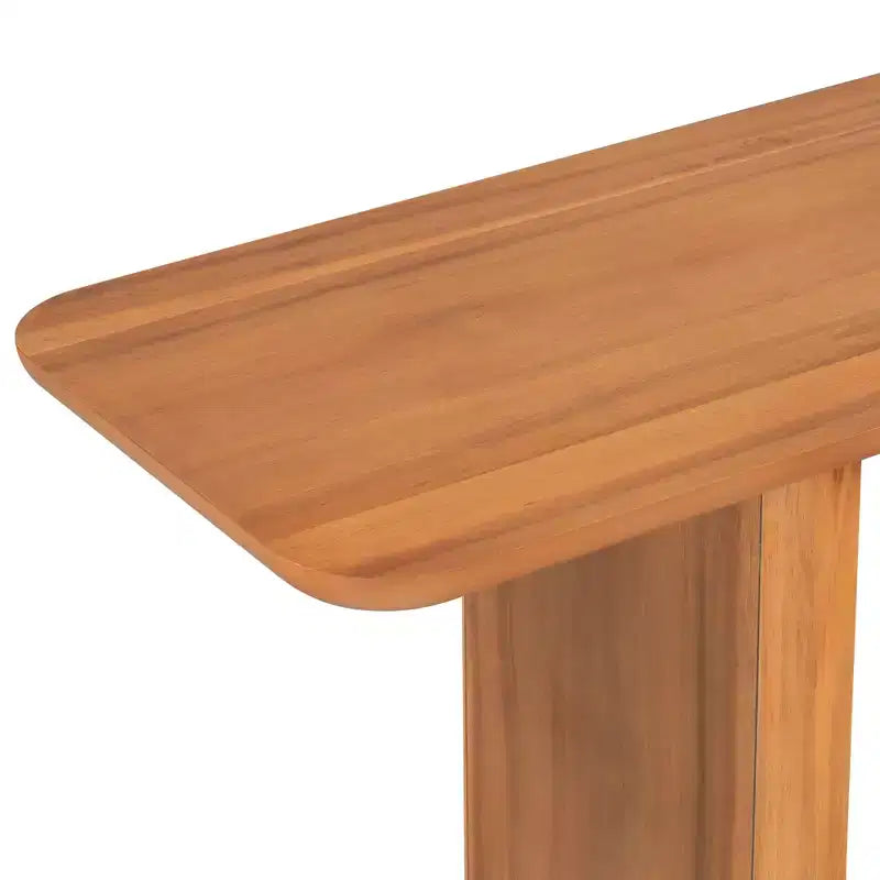 Consolle moderna in legno Edana con base a U e angoli arrotondati