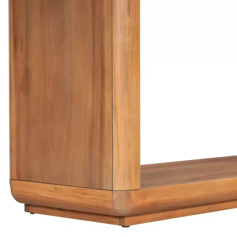 Consolle moderna in legno Edana con base a U e angoli arrotondati