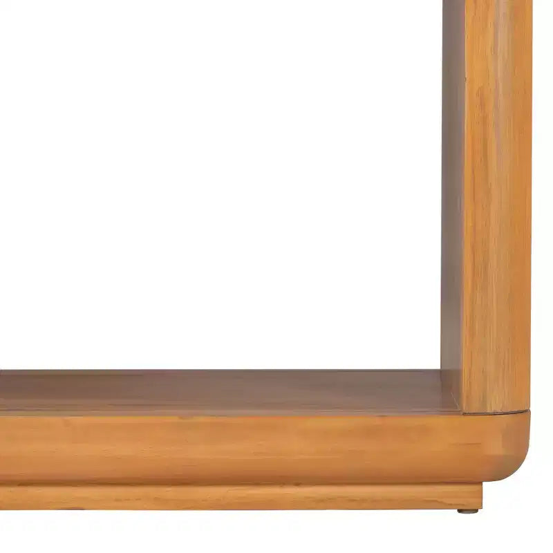 Consolle moderna in legno Edana con base a U e angoli arrotondati