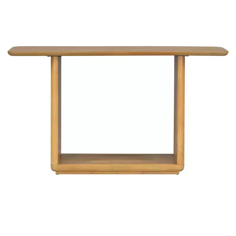 Consolle moderna in legno Edana con base a U e angoli arrotondati