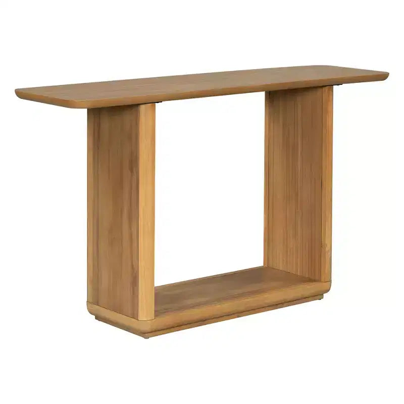 Consolle moderna in legno Edana con base a U e angoli arrotondati