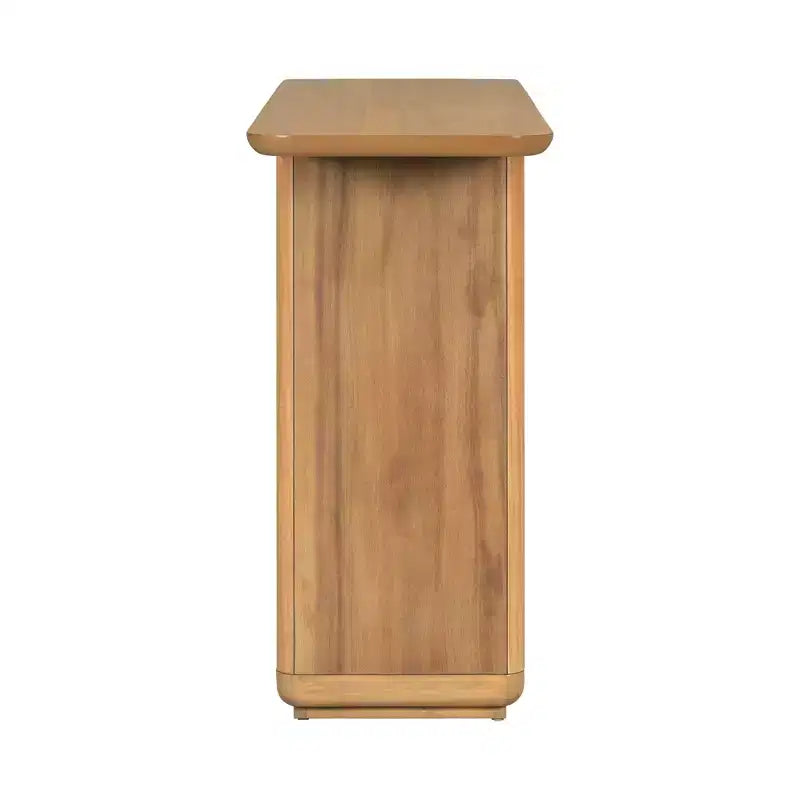 Consolle moderna in legno Edana con base a U e angoli arrotondati