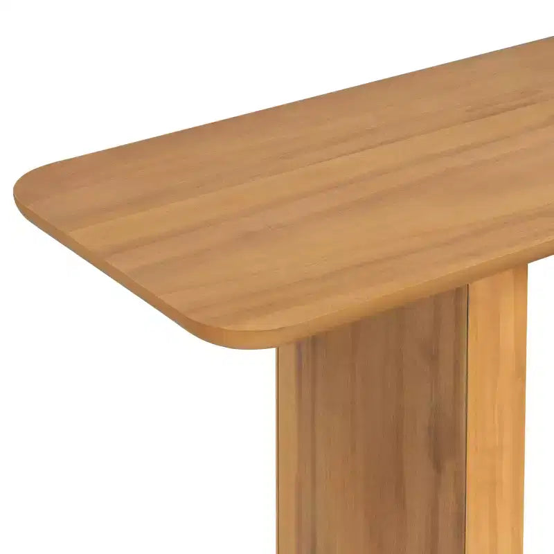 Consolle moderna in legno Edana con base a U e angoli arrotondati