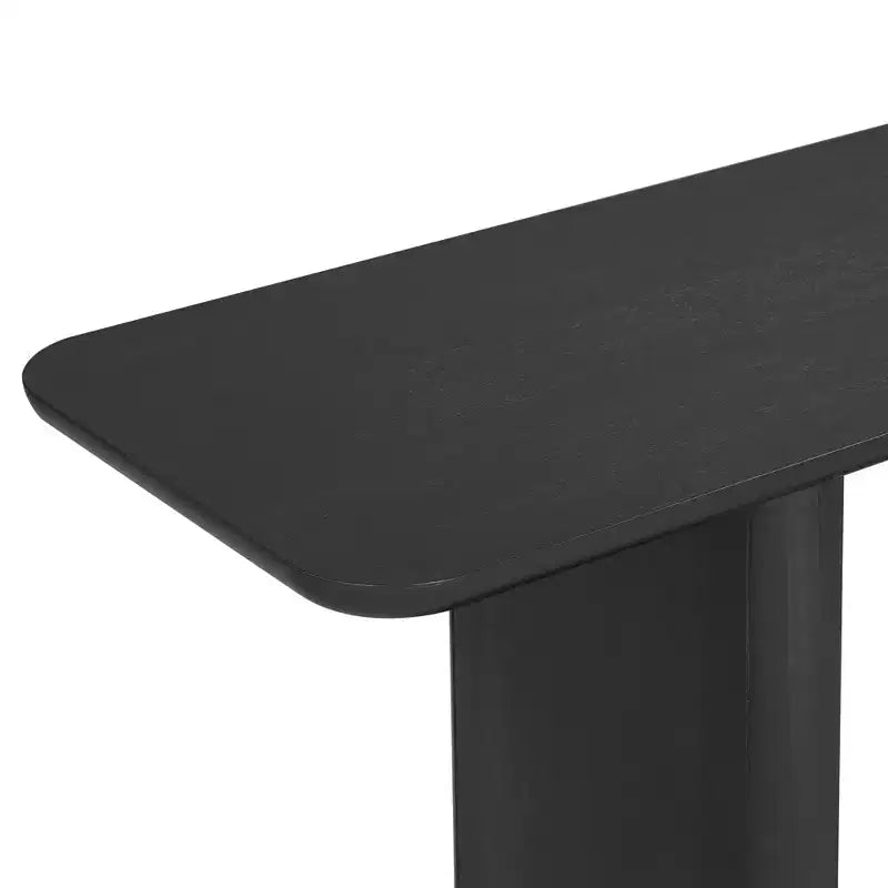 Consolle moderna in legno Edana con base a U e angoli arrotondati