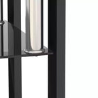 Tavolino Moderno con Piano in Vetro Temperato, Tavolino Quadrato per Salotto e Camera da Letto, Nero