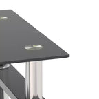 Tavolino Moderno con Piano in Vetro Temperato, Tavolino Quadrato per Salotto e Camera da Letto, Nero