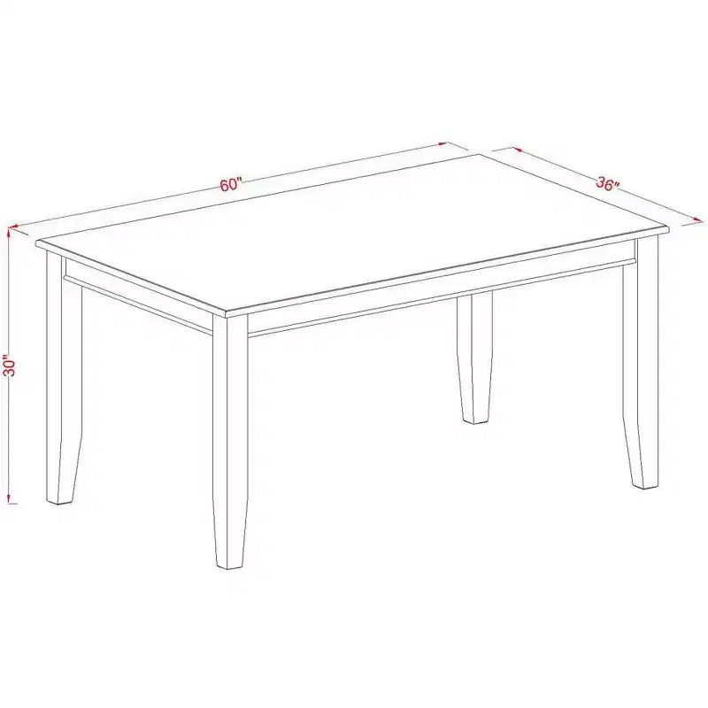 Tavolo da pranzo rettangolare in legno 36x60 pollici