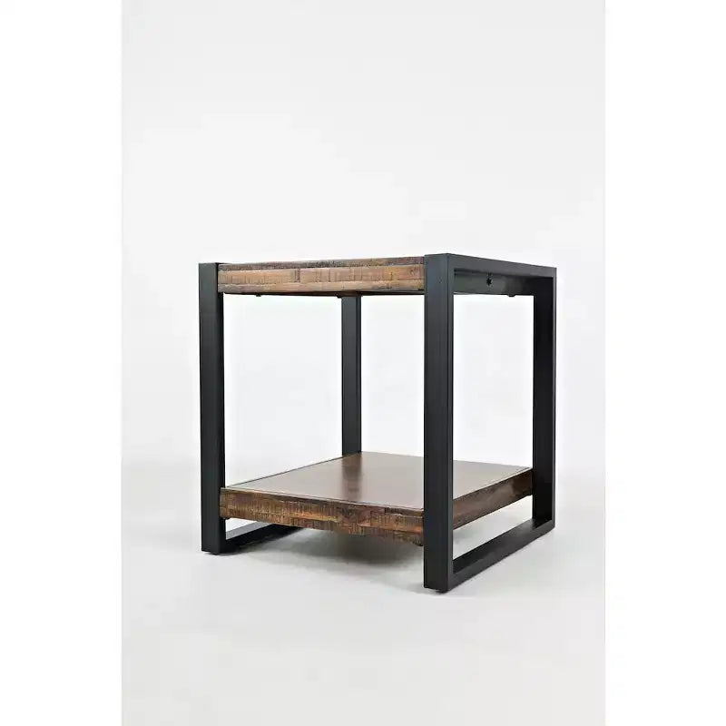 Loftworks Tavolino d'Appoggio Industriale Moderno Effetto Invecchiato in Acacia