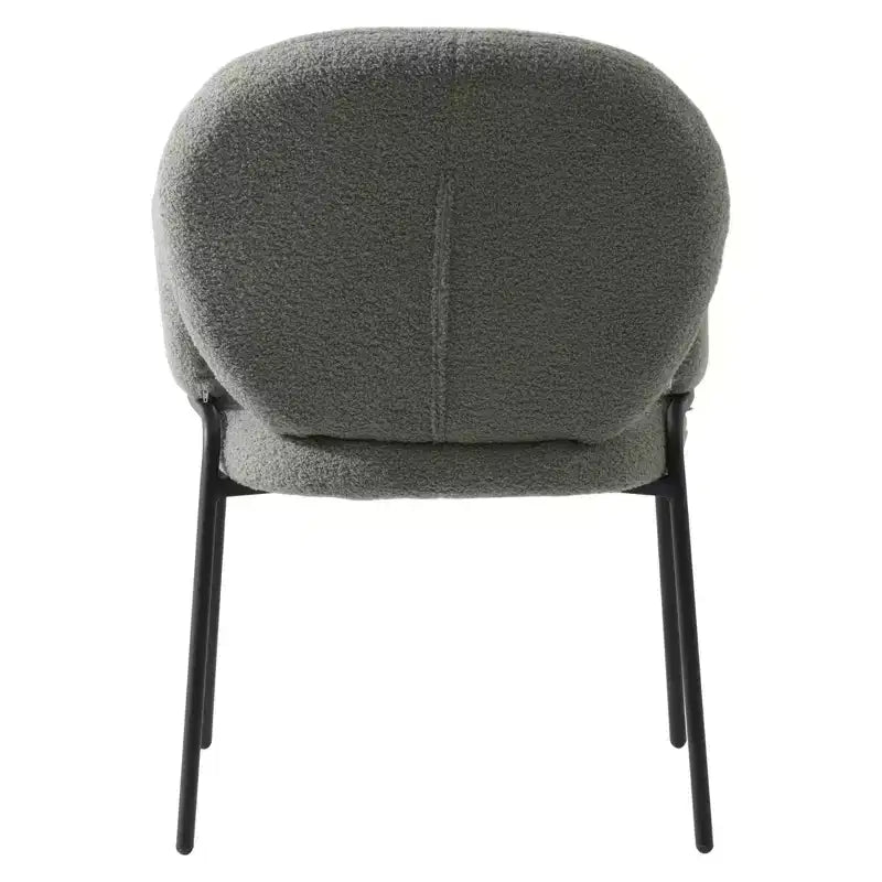 Sedie da pranzo con braccioli in bouclé della serie Celestial, con struttura nera, comode, eleganti, accento moderno per sale da pranzo e cucine