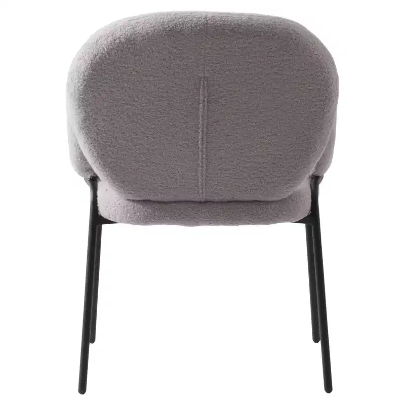 Sedie da pranzo con braccioli in bouclé della serie Celestial, con struttura nera, comode, eleganti, accento moderno per sale da pranzo e cucine