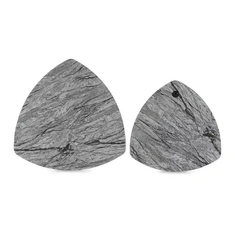 Tavolino da salotto con piano effetto marmo a incastro, modello Surmour Modern Nesting, colore grigio