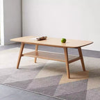 MAYEERTY Solid Wood End Table with Storage Shelf for Living Room