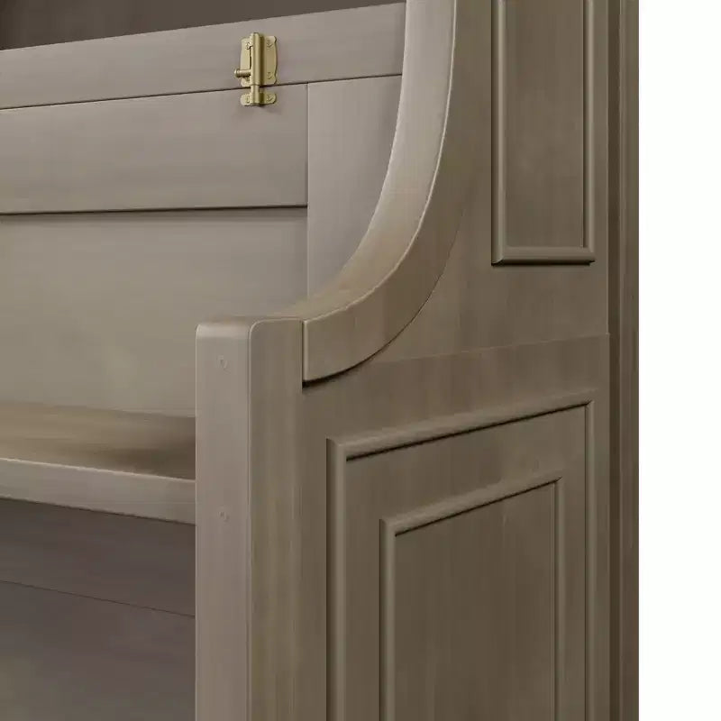 Elegante letto a scomparsa da una piazza e mezza con scrivania e mensole contenitore