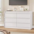 Cassettiera arcuata a 6 cassetti, mobile in legno largo 119 cm con profilo curvo per camera da letto moderna, soggiorno, ingresso, cameretta
