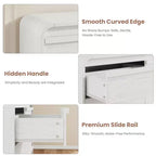 Cassettiera arcuata a 6 cassetti, mobile in legno largo 119 cm con profilo curvo per camera da letto moderna, soggiorno, ingresso, cameretta