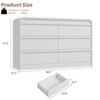 Cassettiera arcuata a 6 cassetti, mobile in legno largo 119 cm con profilo curvo per camera da letto moderna, soggiorno, ingresso, cameretta