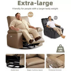 Poltrona Reclinabile Oversize per Adulti, Recliner Manuale in Pelle PU Extra Largo, Cuscino Spugna 1.5X Più Spesso, Comoda Poltrona Relax