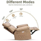 Poltrona Reclinabile Oversize per Adulti, Recliner Manuale in Pelle PU Extra Largo, Cuscino Spugna 1.5X Più Spesso, Comoda Poltrona Relax