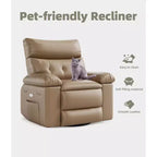 Poltrona Reclinabile Oversize per Adulti, Recliner Manuale in Pelle PU Extra Largo, Cuscino Spugna 1.5X Più Spesso, Comoda Poltrona Relax