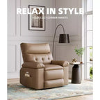 Poltrona Reclinabile Oversize per Adulti, Recliner Manuale in Pelle PU Extra Largo, Cuscino Spugna 1.5X Più Spesso, Comoda Poltrona Relax