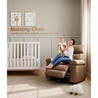 Poltrona Reclinabile Oversize per Adulti, Recliner Manuale in Pelle PU Extra Largo, Cuscino Spugna 1.5X Più Spesso, Comoda Poltrona Relax