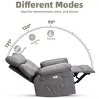 Poltrona Reclinabile Oversize per Adulti, Recliner Manuale in Pelle PU Extra Largo, Cuscino Spugna 1.5X Più Spesso, Comoda Poltrona Relax