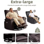 Poltrona Reclinabile Oversize per Adulti, Recliner Manuale in Pelle PU Extra Largo, Cuscino Spugna 1.5X Più Spesso, Comoda Poltrona Relax