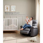 Poltrona Reclinabile Oversize per Adulti, Recliner Manuale in Pelle PU Extra Largo, Cuscino Spugna 1.5X Più Spesso, Comoda Poltrona Relax