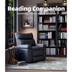 Poltrona Reclinabile Oversize per Adulti, Recliner Manuale in Pelle PU Extra Largo, Cuscino Spugna 1.5X Più Spesso, Comoda Poltrona Relax