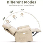 Poltrona Reclinabile Oversize per Adulti, Recliner Manuale in Pelle PU Extra Largo, Cuscino Spugna 1.5X Più Spesso, Comoda Poltrona Relax