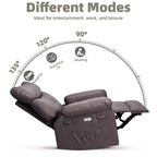 Poltrona Reclinabile Oversize per Adulti, Recliner Manuale in Pelle PU Extra Largo, Cuscino Spugna 1.5X Più Spesso, Comoda Poltrona Relax