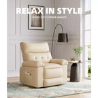 Poltrona Reclinabile Oversize per Adulti, Recliner Manuale in Pelle PU Extra Largo, Cuscino Spugna 1.5X Più Spesso, Comoda Poltrona Relax