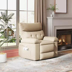 Poltrona Reclinabile Oversize per Adulti, Recliner Manuale in Pelle PU Extra Largo, Cuscino Spugna 1.5X Più Spesso, Comoda Poltrona Relax