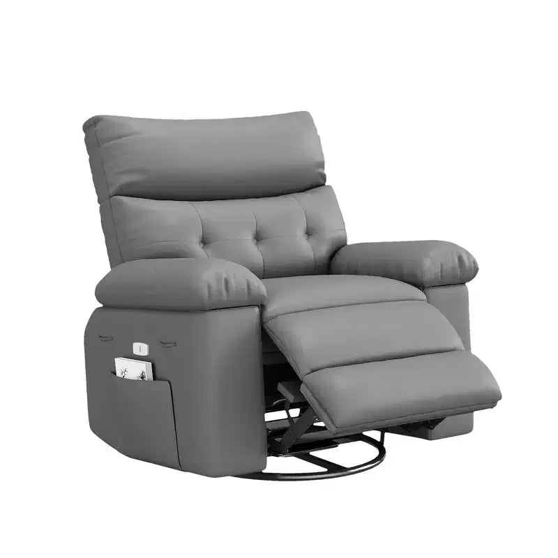 Poltrona Reclinabile Oversize per Adulti, Recliner Manuale in Pelle PU Extra Largo, Cuscino Spugna 1.5X Più Spesso, Comoda Poltrona Relax
