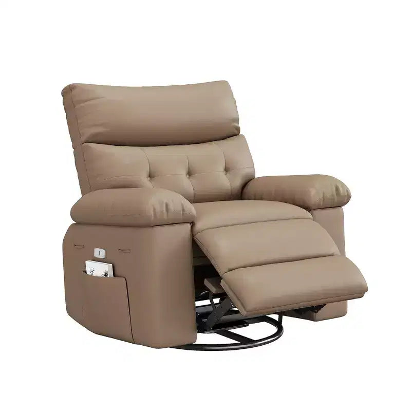 Poltrona Reclinabile Oversize per Adulti, Recliner Manuale in Pelle PU Extra Largo, Cuscino Spugna 1.5X Più Spesso, Comoda Poltrona Relax