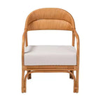 Poltrona Bohemian Rattan Peel 26 con Rivestimento in Tessuto