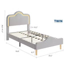 Struttura letto principessa, doppia/matrimoniale/queen size, con testiera regolabile e rivestimento in velluto - Letto a piattaforma per bambini