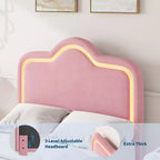 Struttura letto principessa, doppia/matrimoniale/queen size, con testiera regolabile e rivestimento in velluto - Letto a piattaforma per bambini
