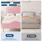 Struttura letto principessa, doppia/matrimoniale/queen size, con testiera regolabile e rivestimento in velluto - Letto a piattaforma per bambini